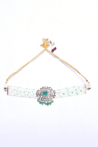 Emerald Embellished Choker Set 