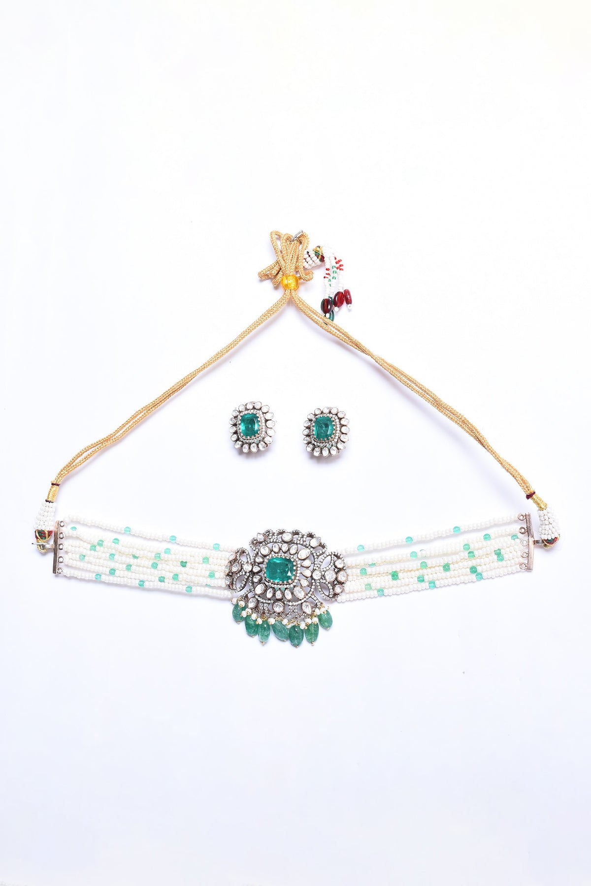 Emerald Embellished Choker Set 