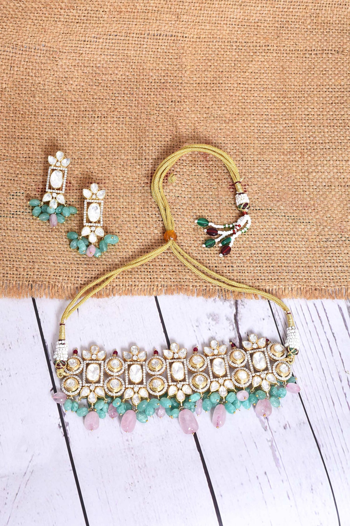 Geometric Embellished Choker Set 