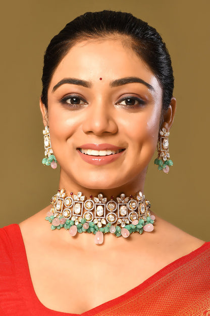 Geometric Embellished Choker Set 