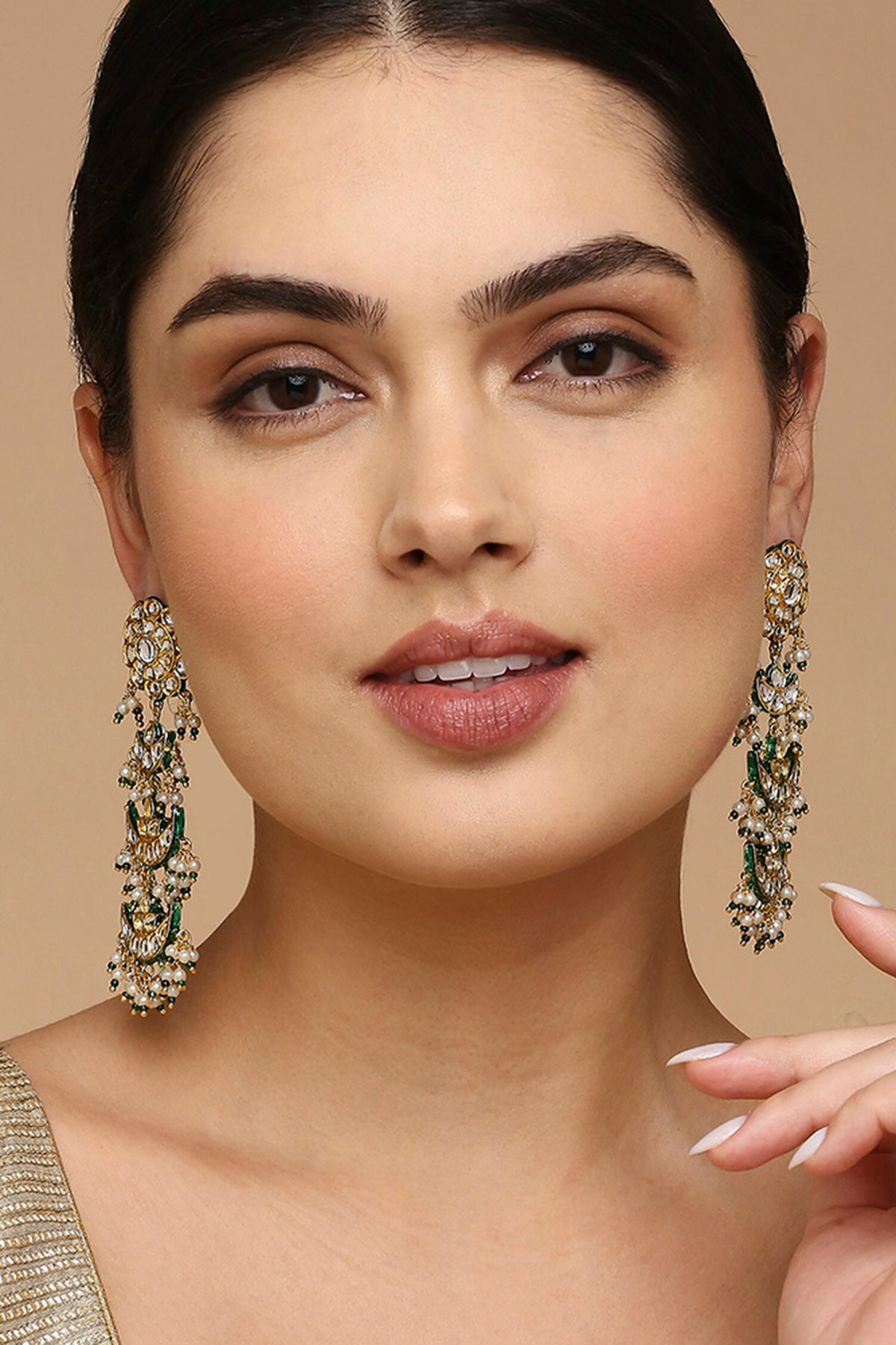 Half Moon Pearl Drop Earrings 