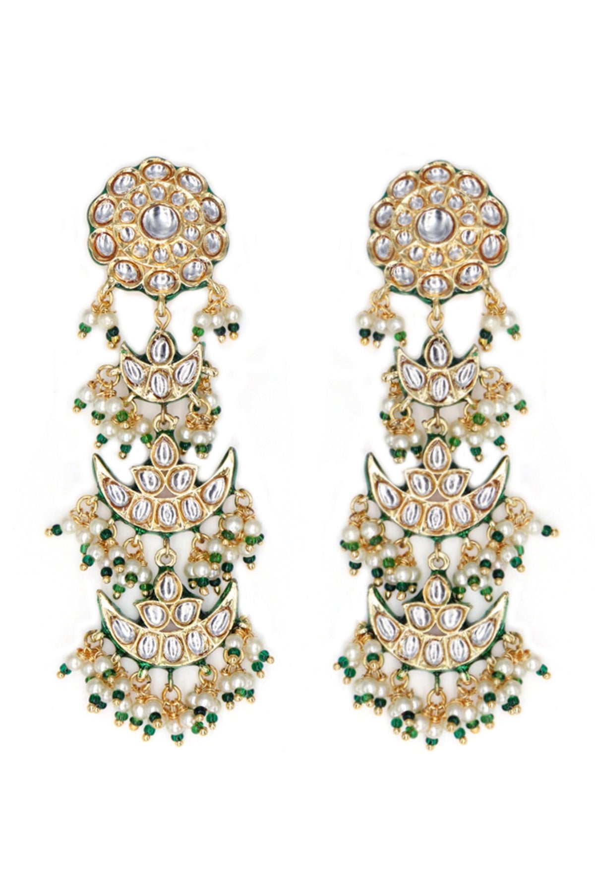 Half Moon Pearl Drop Earrings 