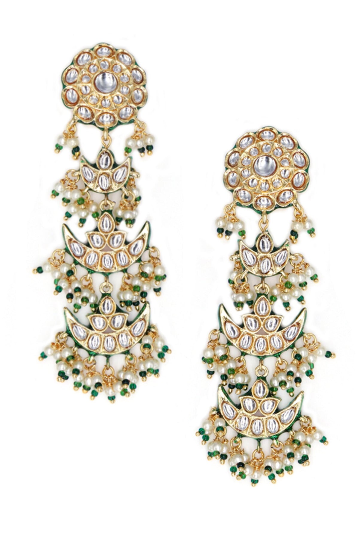 Half Moon Pearl Drop Earrings 