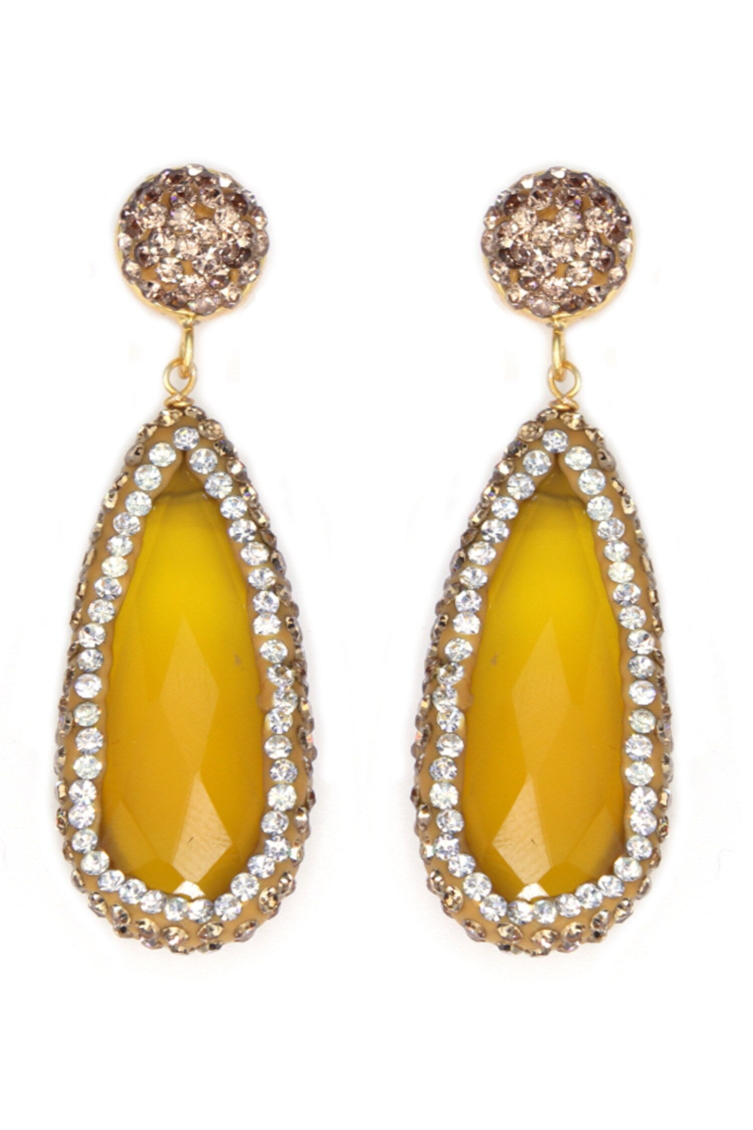Stone Embellished Drop Earrings 
