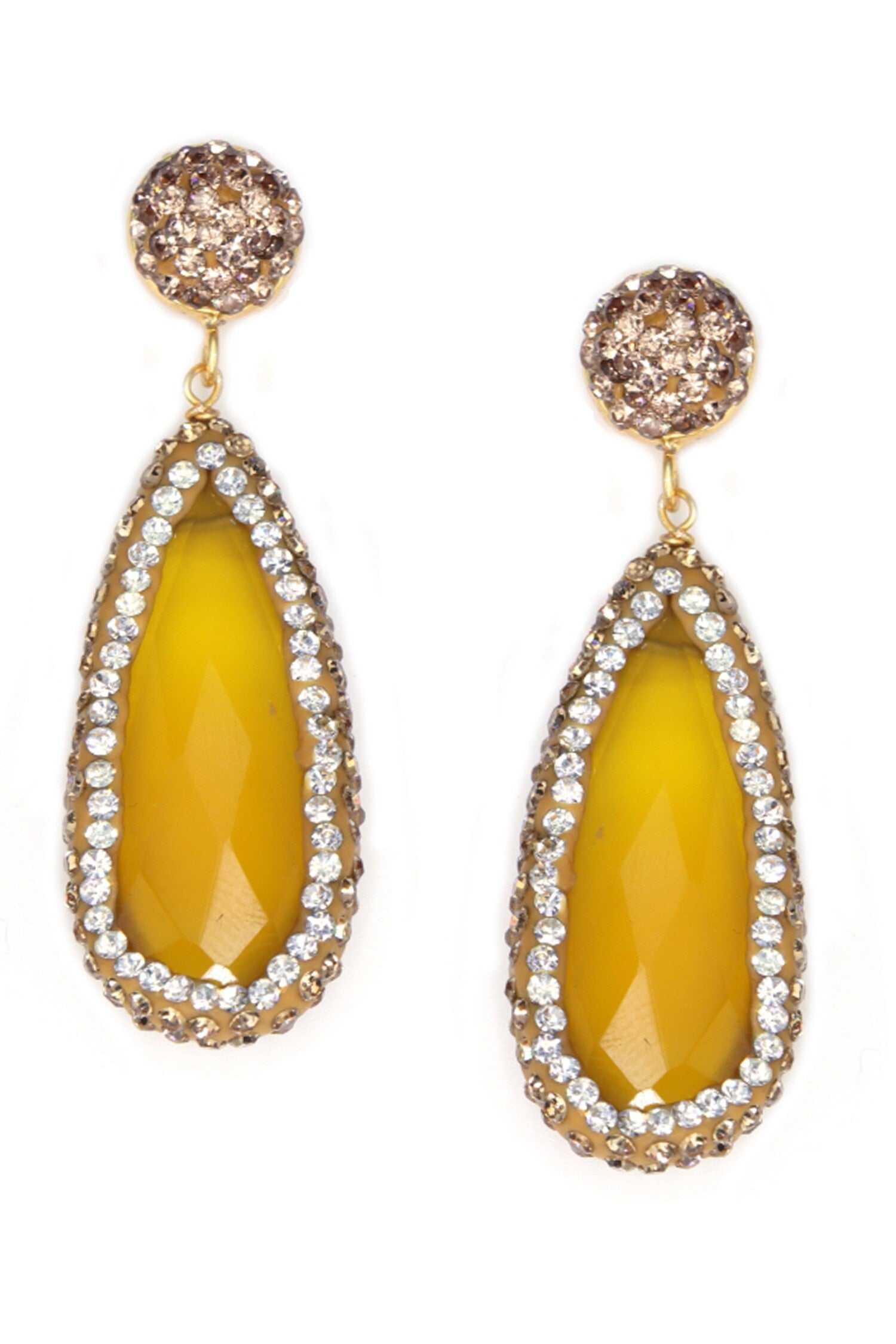 Stone Embellished Drop Earrings 