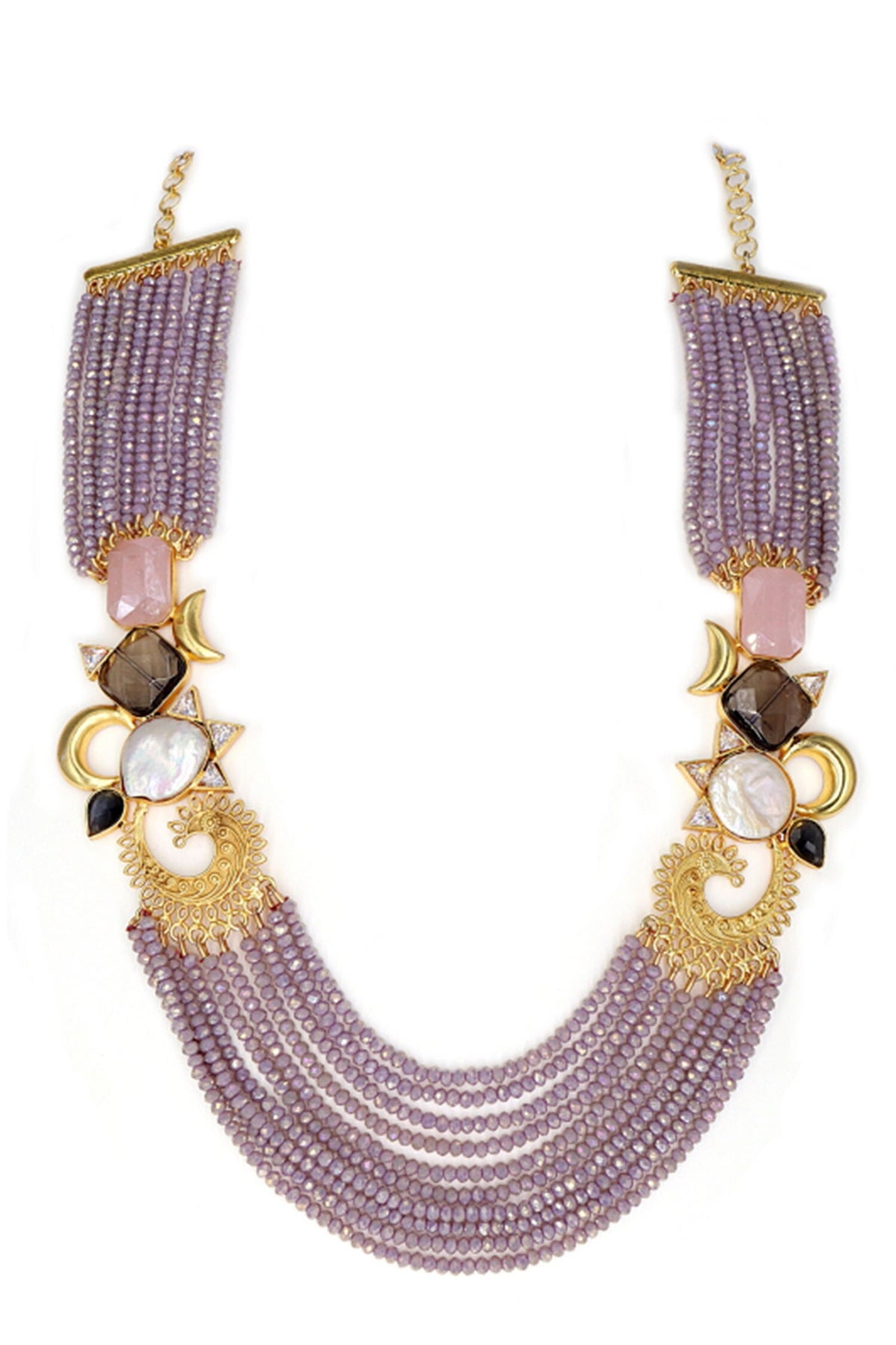 Multi Layered Crystal Bead Necklace 