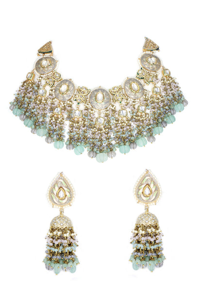 Tassel Drop Embellished Choker Set 
