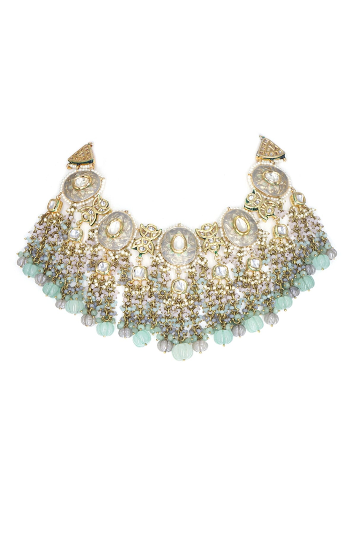 Tassel Drop Embellished Choker Set 