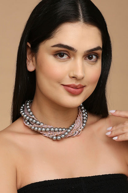 Glass Pearl Twisted Choker 