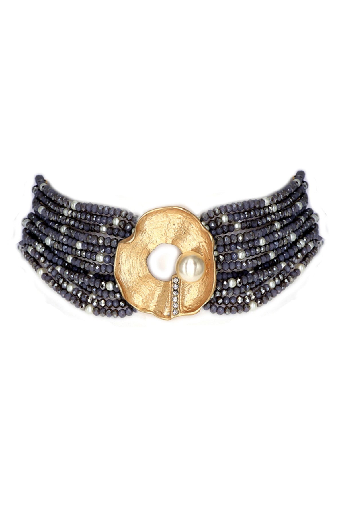 Abstract Brooch Choker 