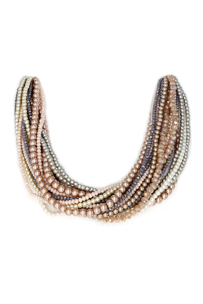 Glass Pearls Twisted Choker 