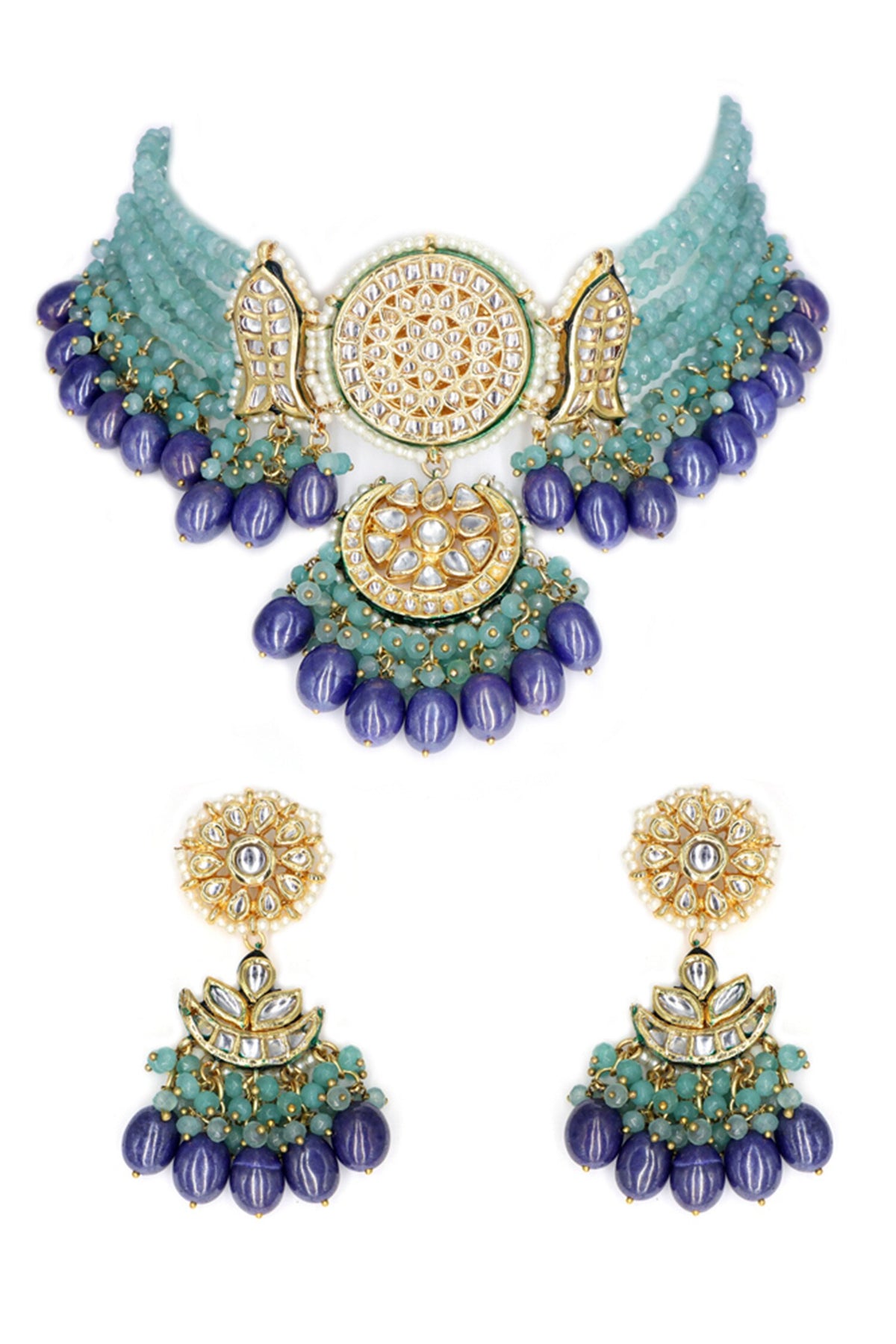 Sphere Stones Embellished Necklace Set 