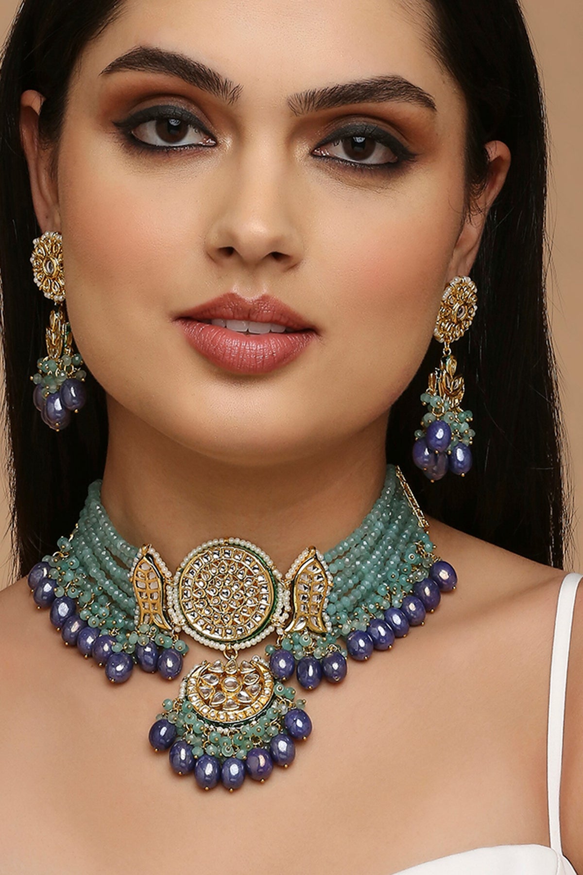 Sphere Stones Embellished Necklace Set 