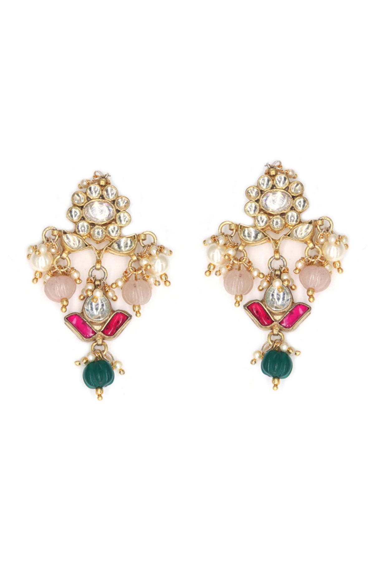 Flower Cut Work Embellished Necklace Set 