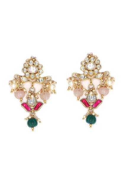 Flower Cut Work Embellished Necklace Set 