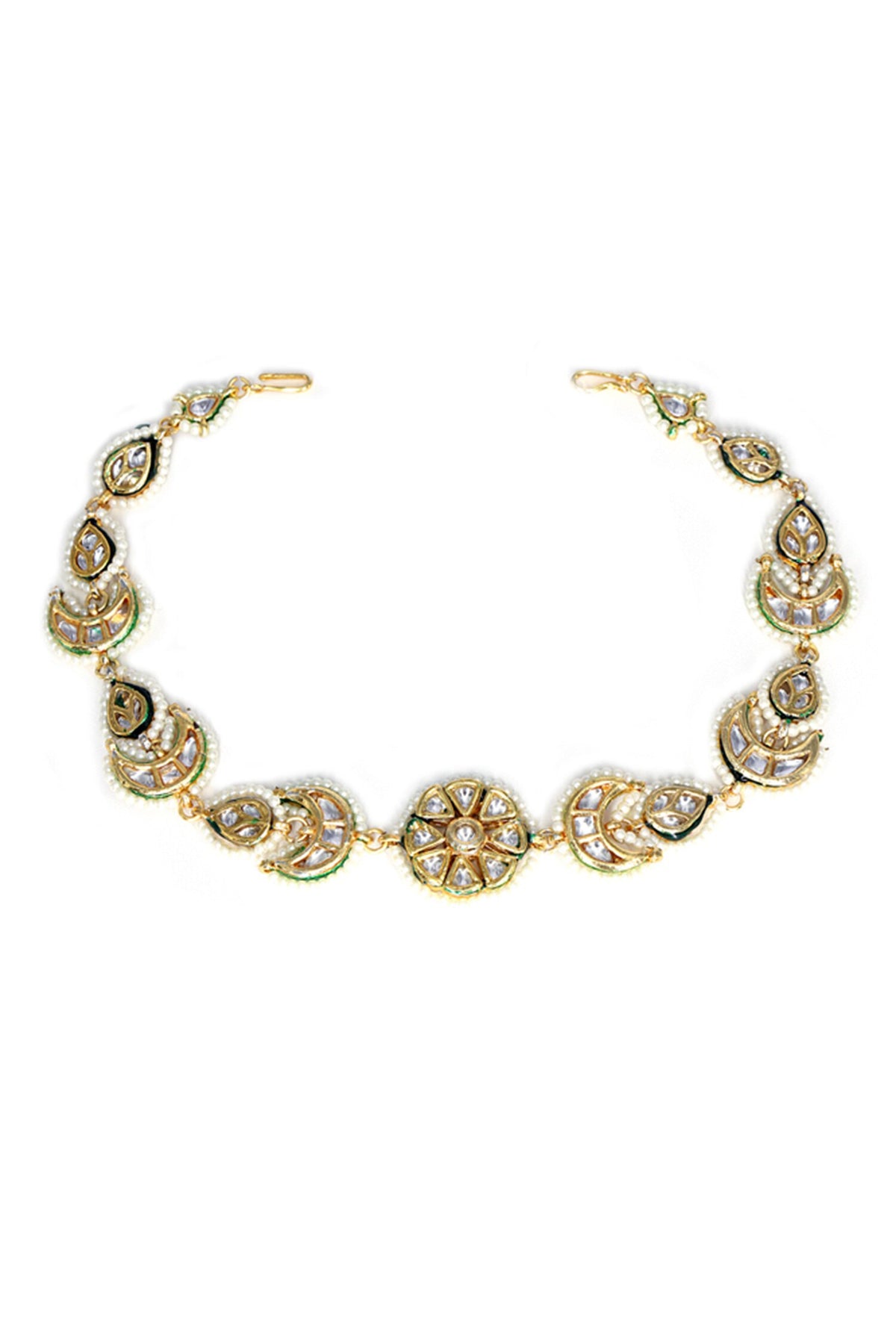 Floral Cut Work Embellished Mathapatti 