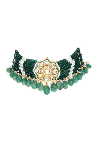 Stone Embellished Choker Necklace Set 