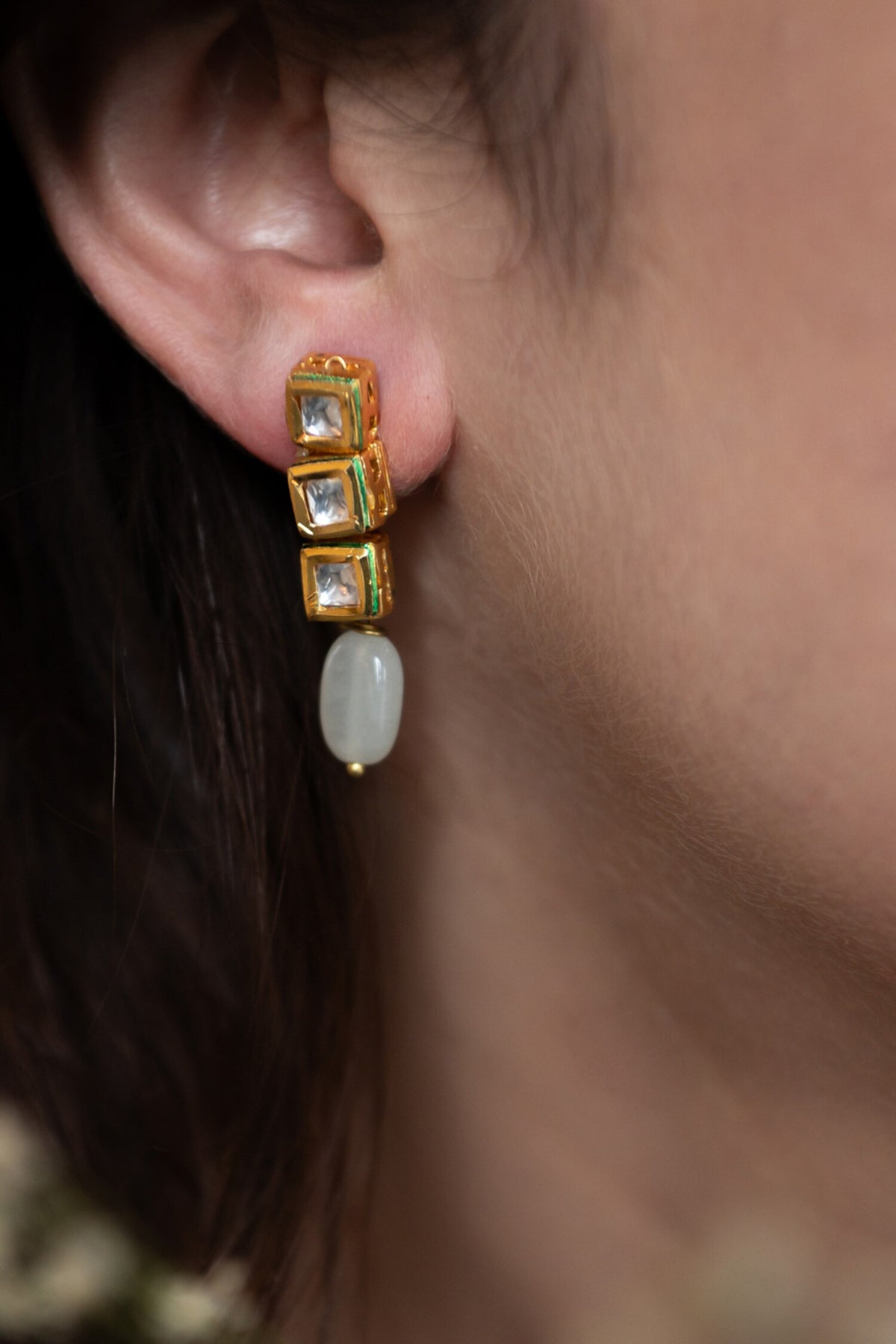 Kundan Embellished Drop Earrings 