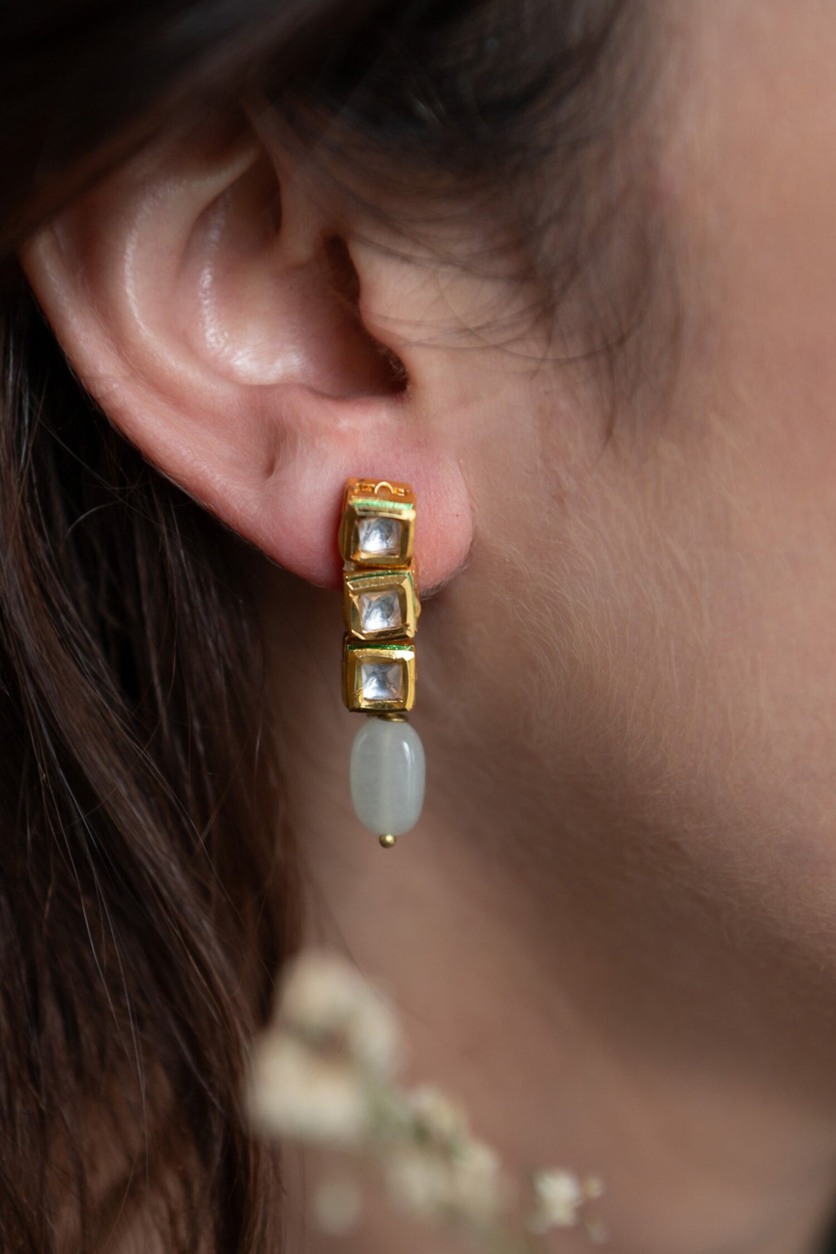Kundan Embellished Drop Earrings 