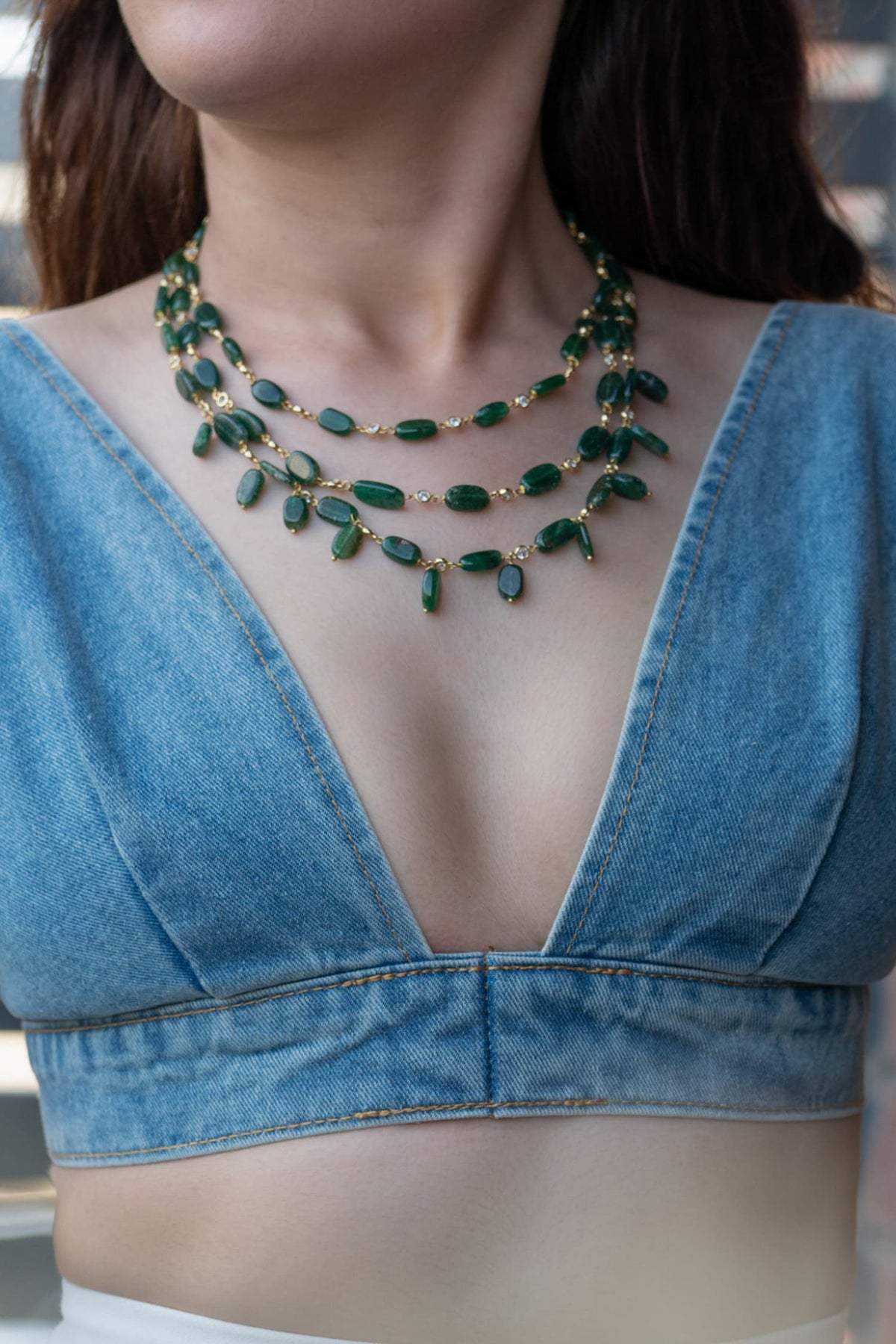 Lesia Multi Layered Embellished Necklace 