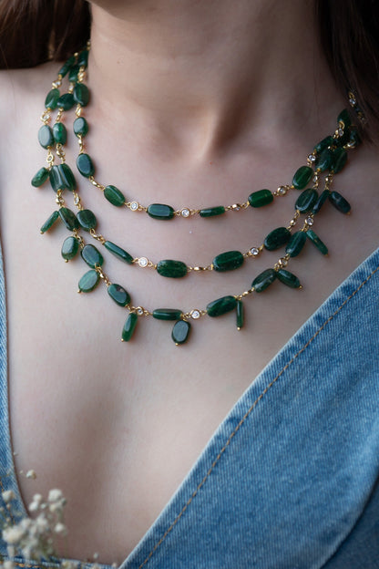 Lesia Multi Layered Embellished Necklace 