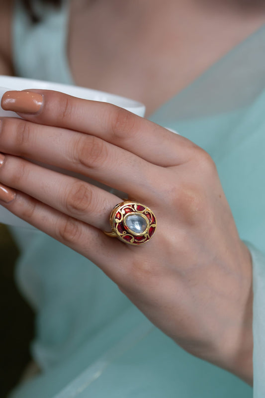 Oblong Carved Work Ring 