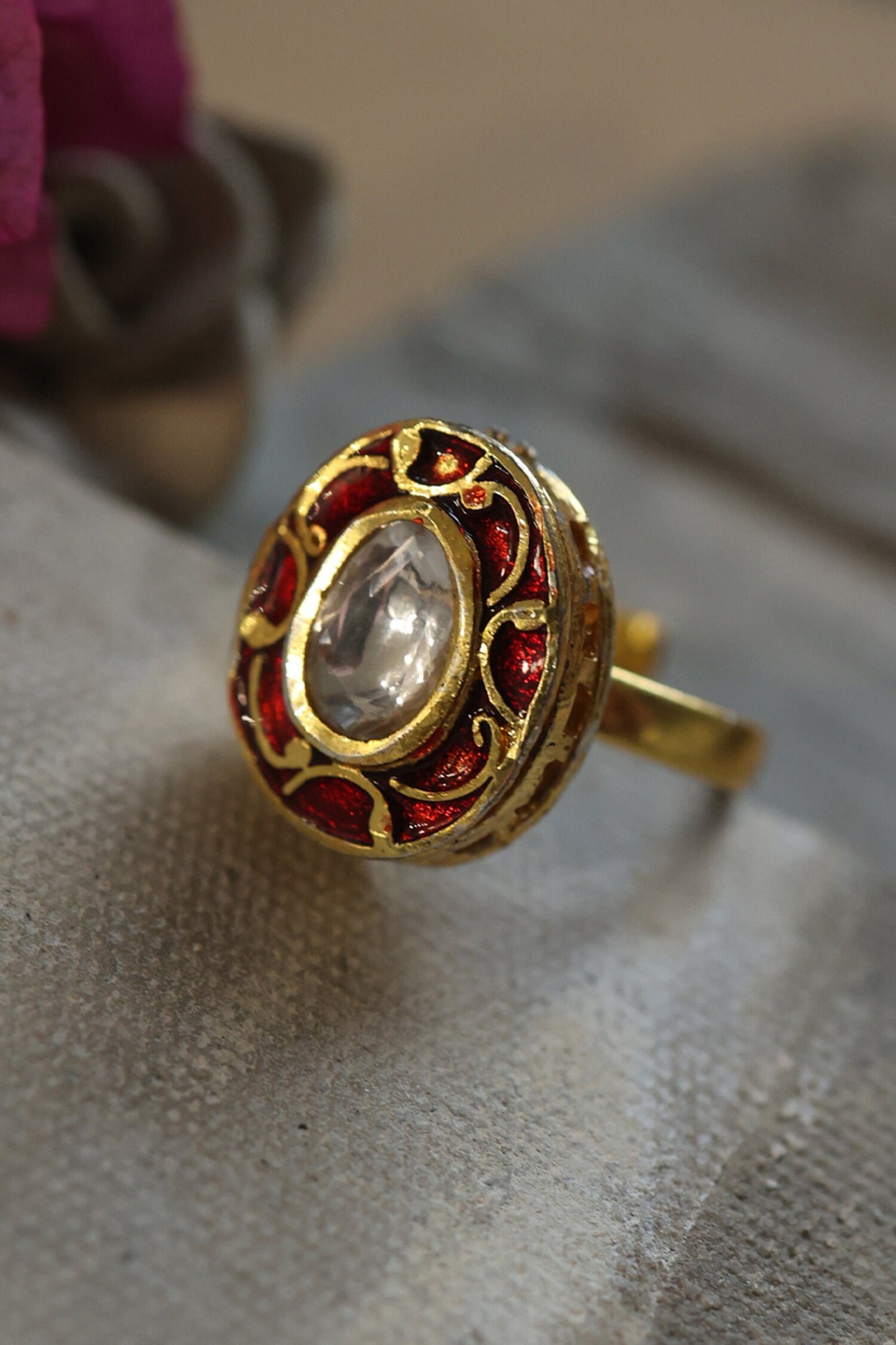 Oblong Carved Work Ring 