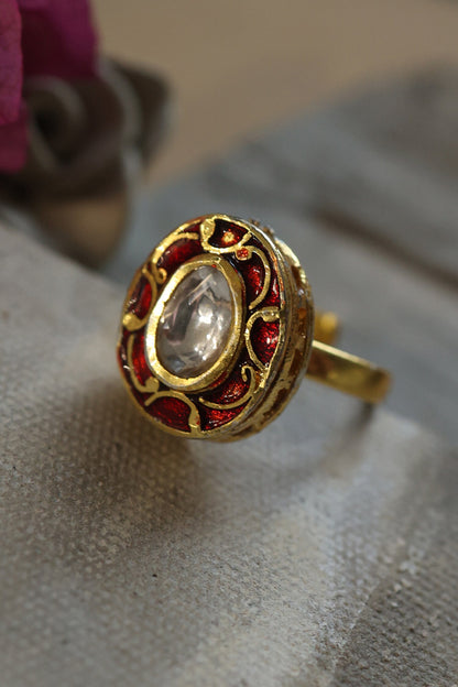 Oblong Carved Work Ring 