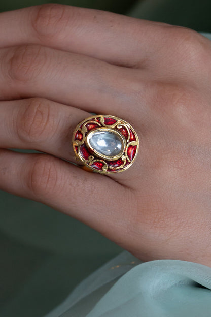Oblong Carved Work Ring 