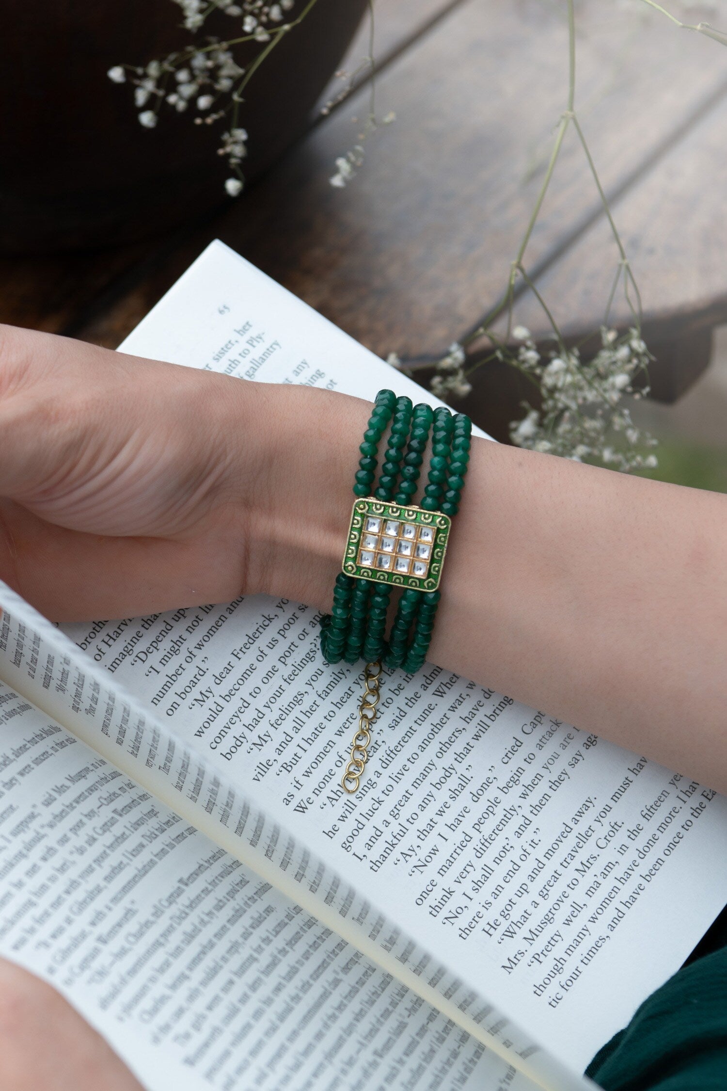Onyx Stone Embellished Bracelet 