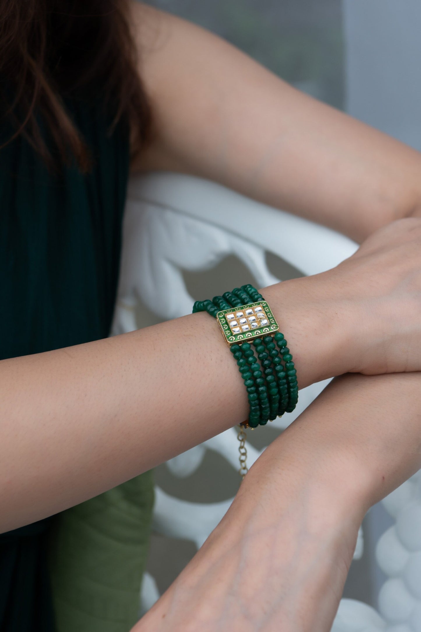 Onyx Stone Embellished Bracelet 