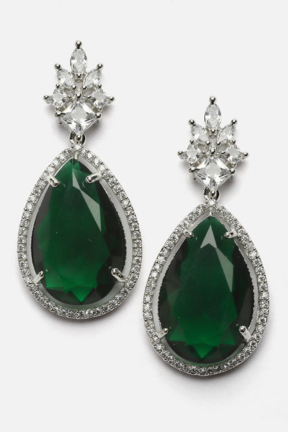 Natural Stone Encrusted Drop Earrings 