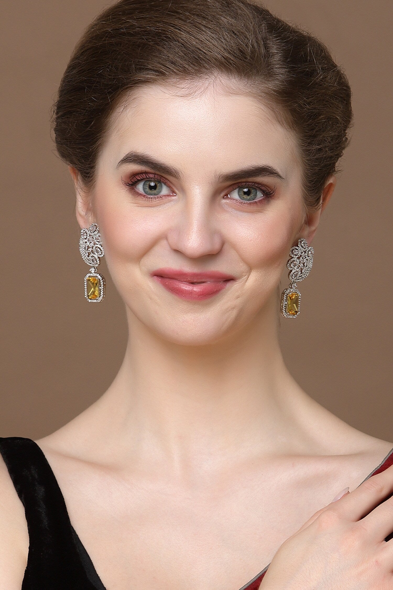 Sapphire Embellished Drop Earrings 
