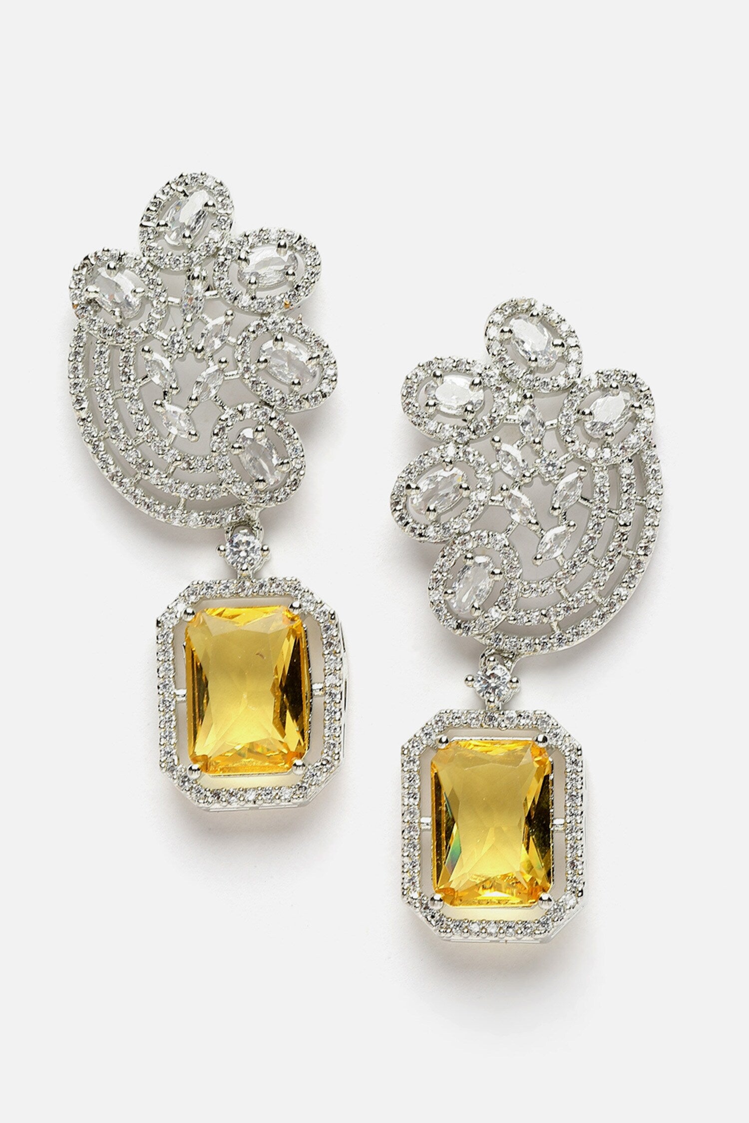 Sapphire Embellished Drop Earrings 