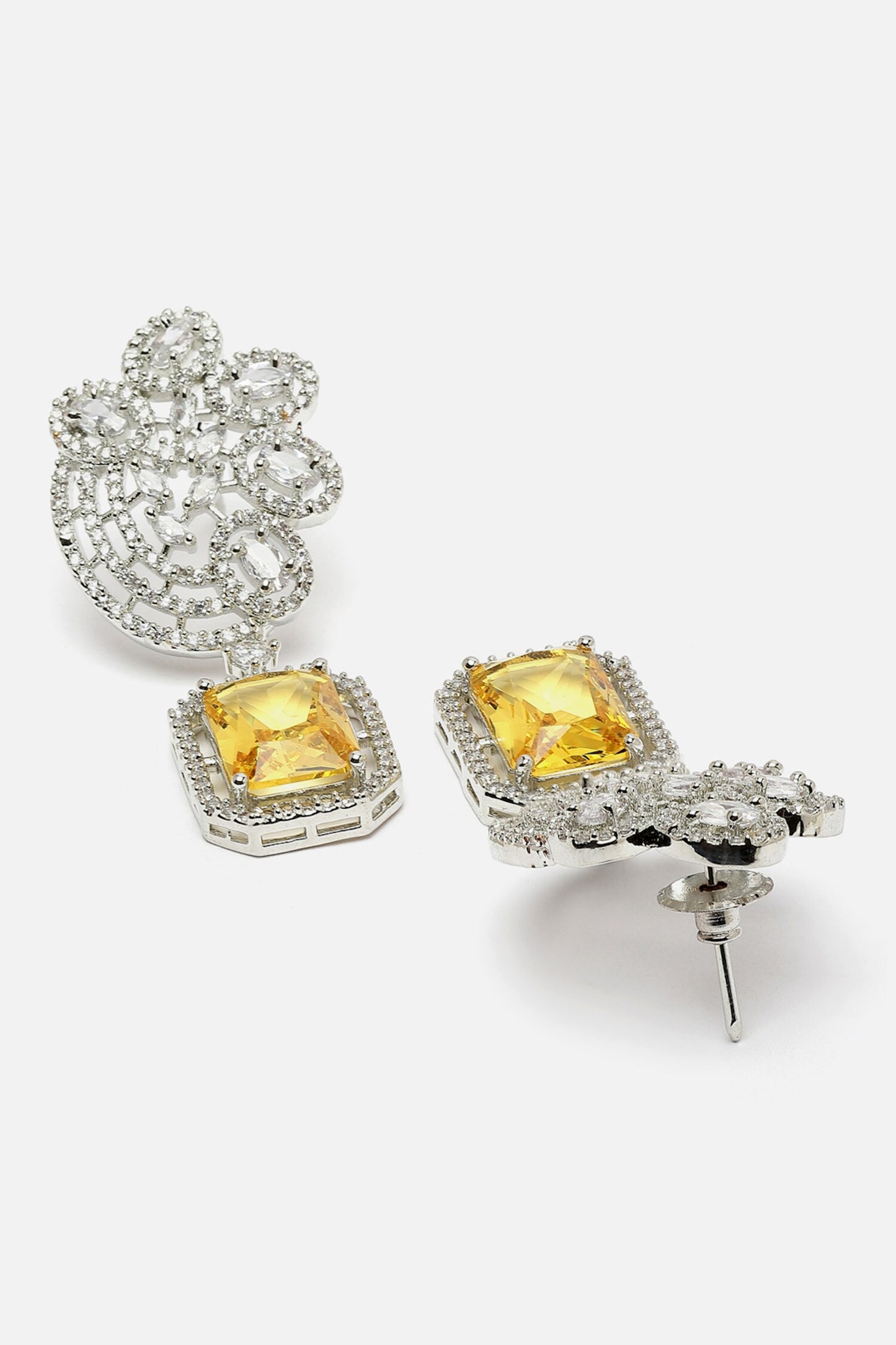 Sapphire Embellished Drop Earrings 