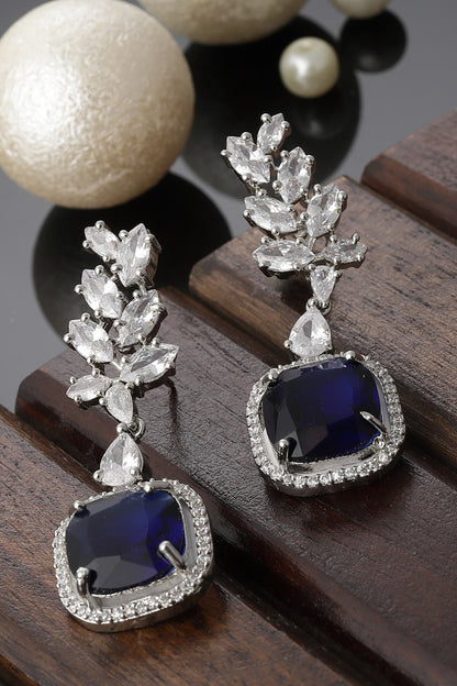Sapphire Embellished Vine Dangler Earrings 
