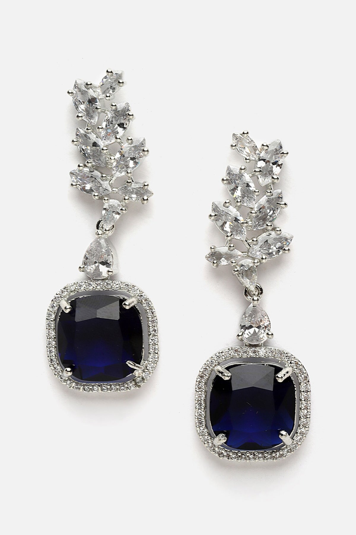 Sapphire Embellished Vine Dangler Earrings 