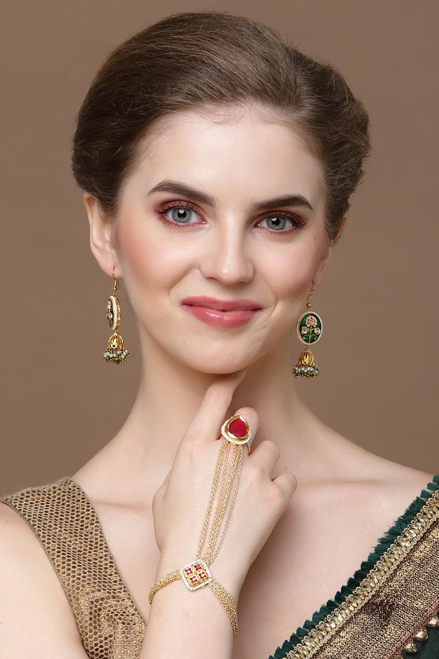 Stone Embellished Hathphool 