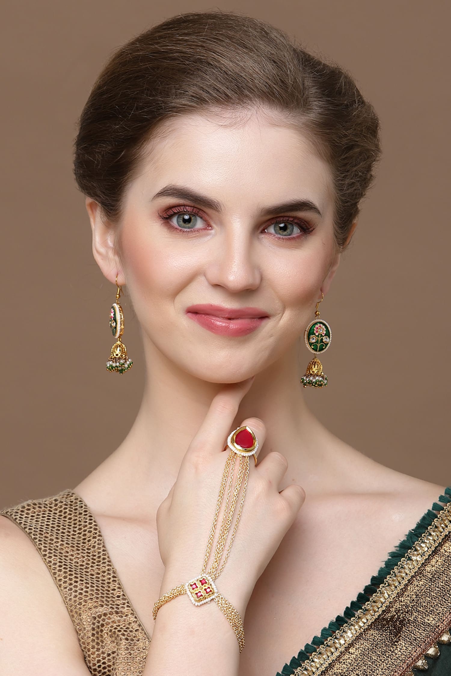 Stone Embellished Hathphool 