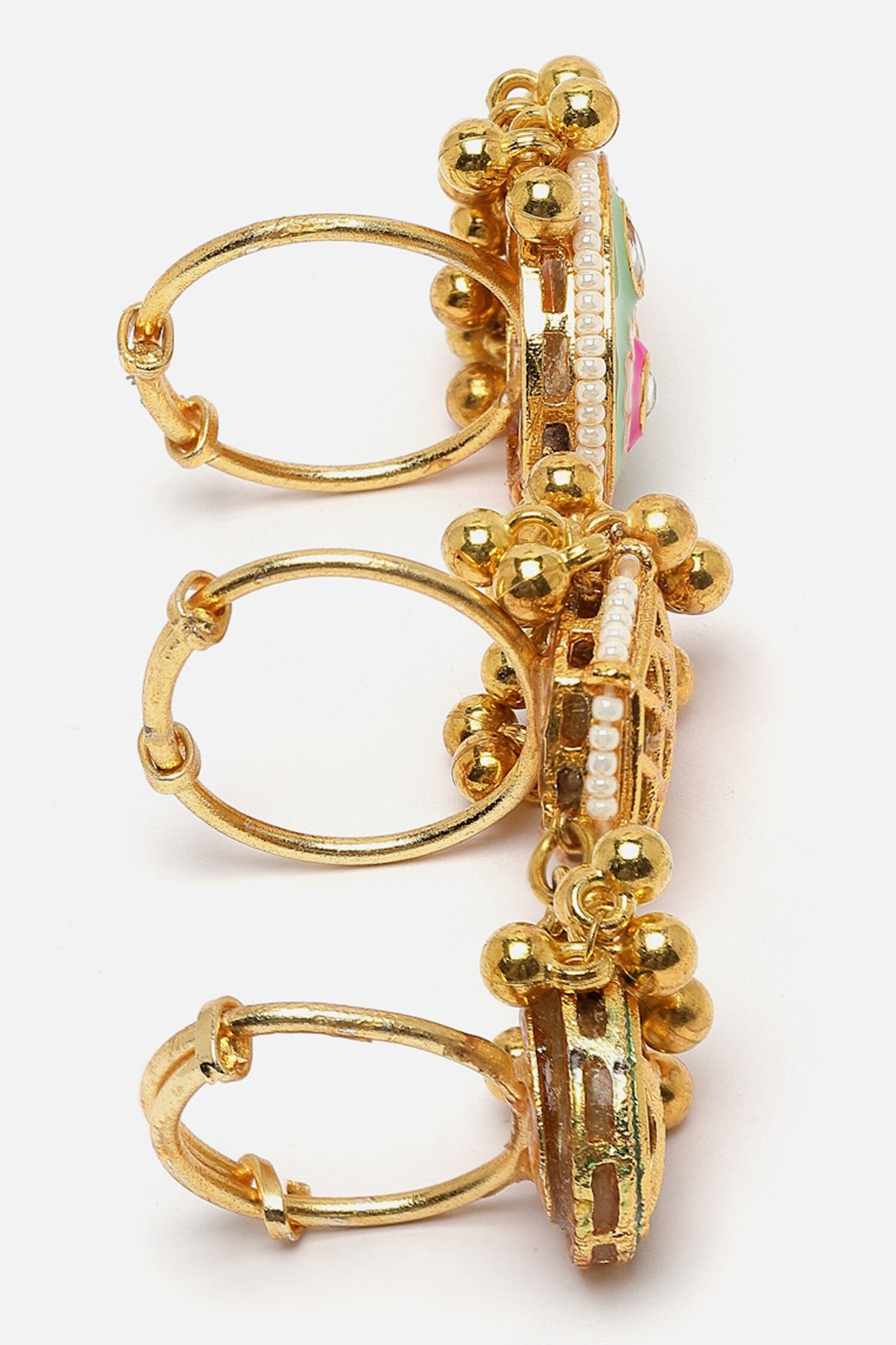 Kundan Embellished Trie Finger Ring 