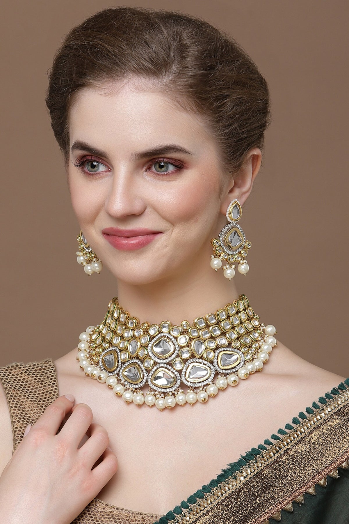 American Diamond Embellished Choker Set 