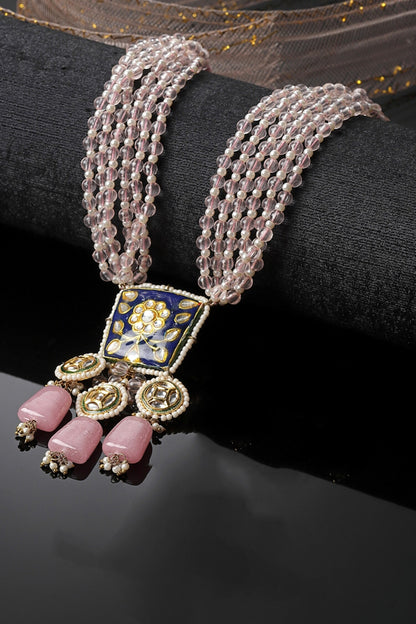 Natural Stone Embellished Pendant Necklace 