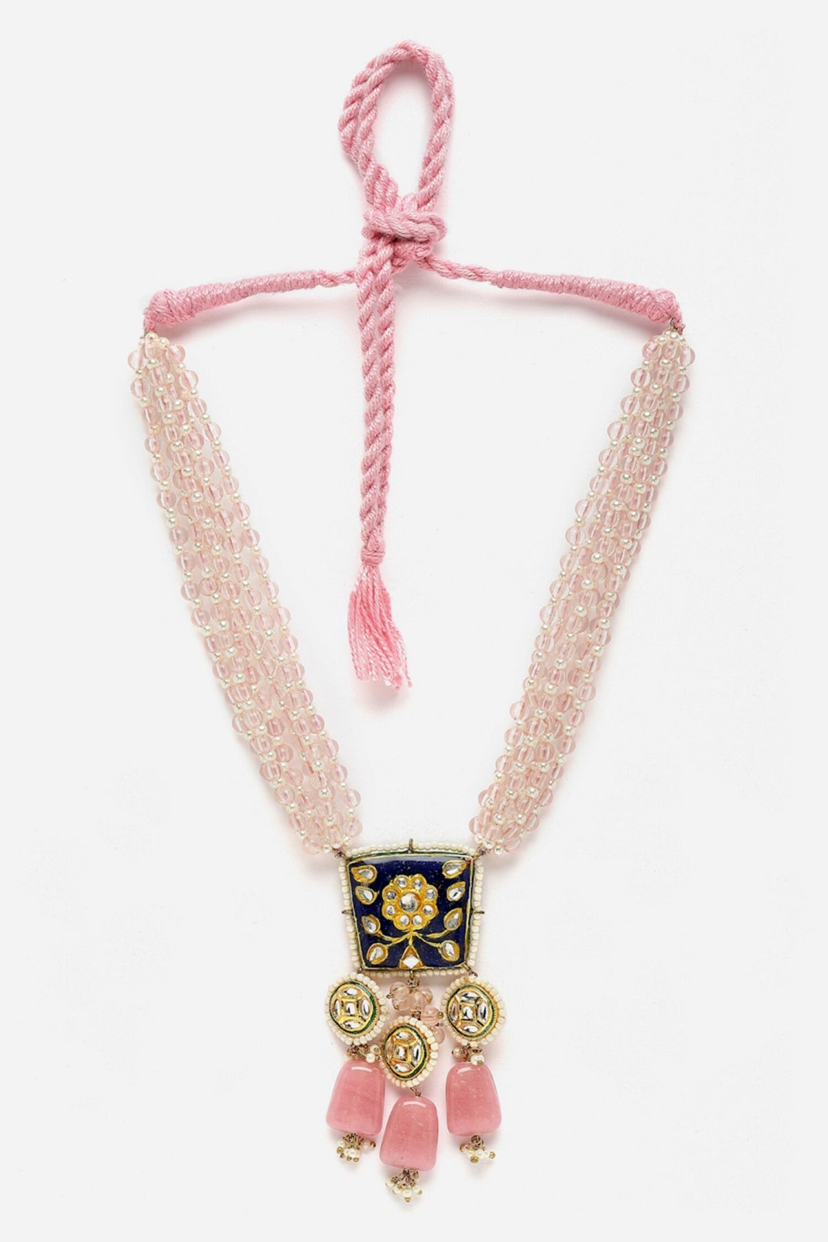 Natural Stone Embellished Pendant Necklace 