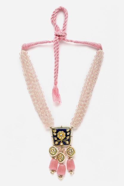 Natural Stone Embellished Pendant Necklace 