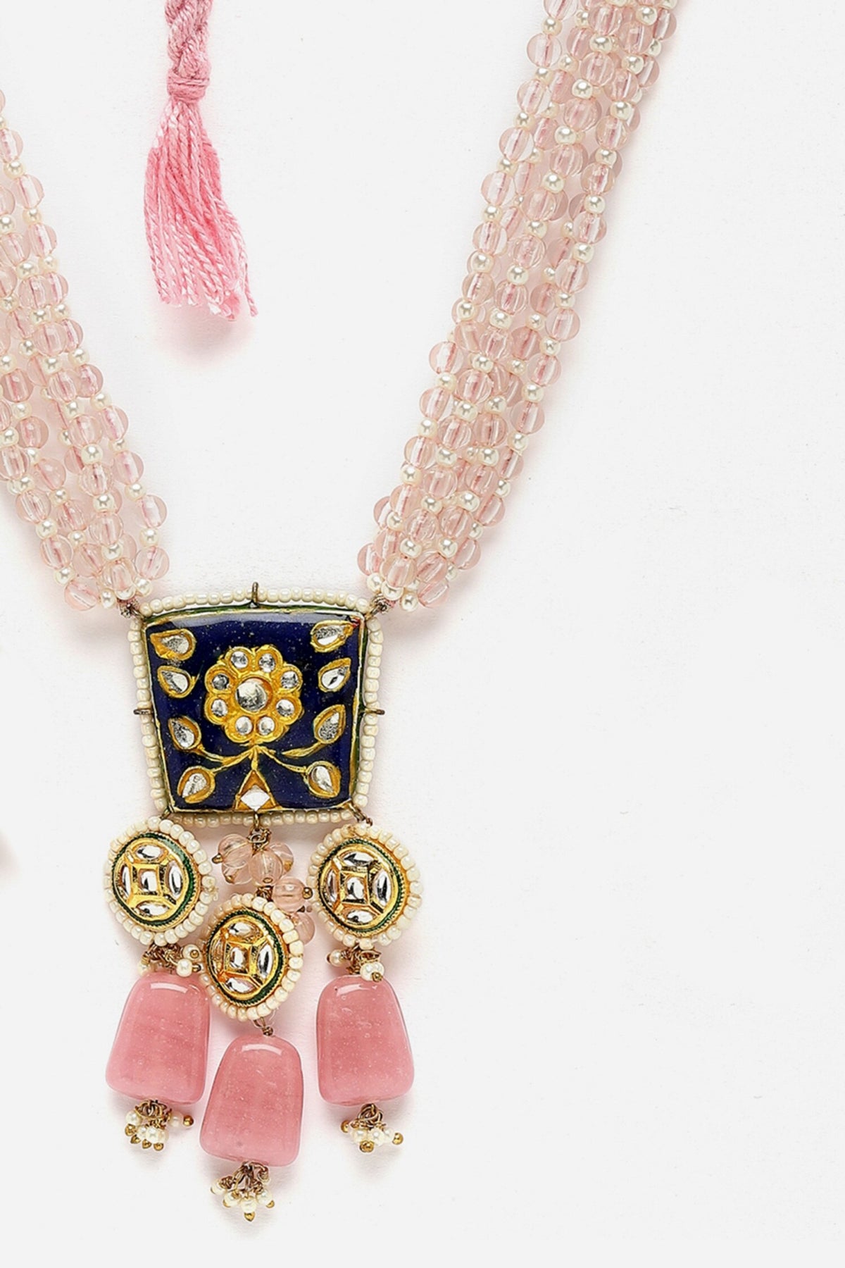 Natural Stone Embellished Pendant Necklace 