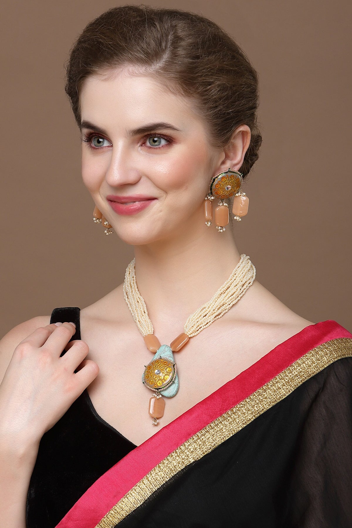 Meenakari Work Pendant Necklace 