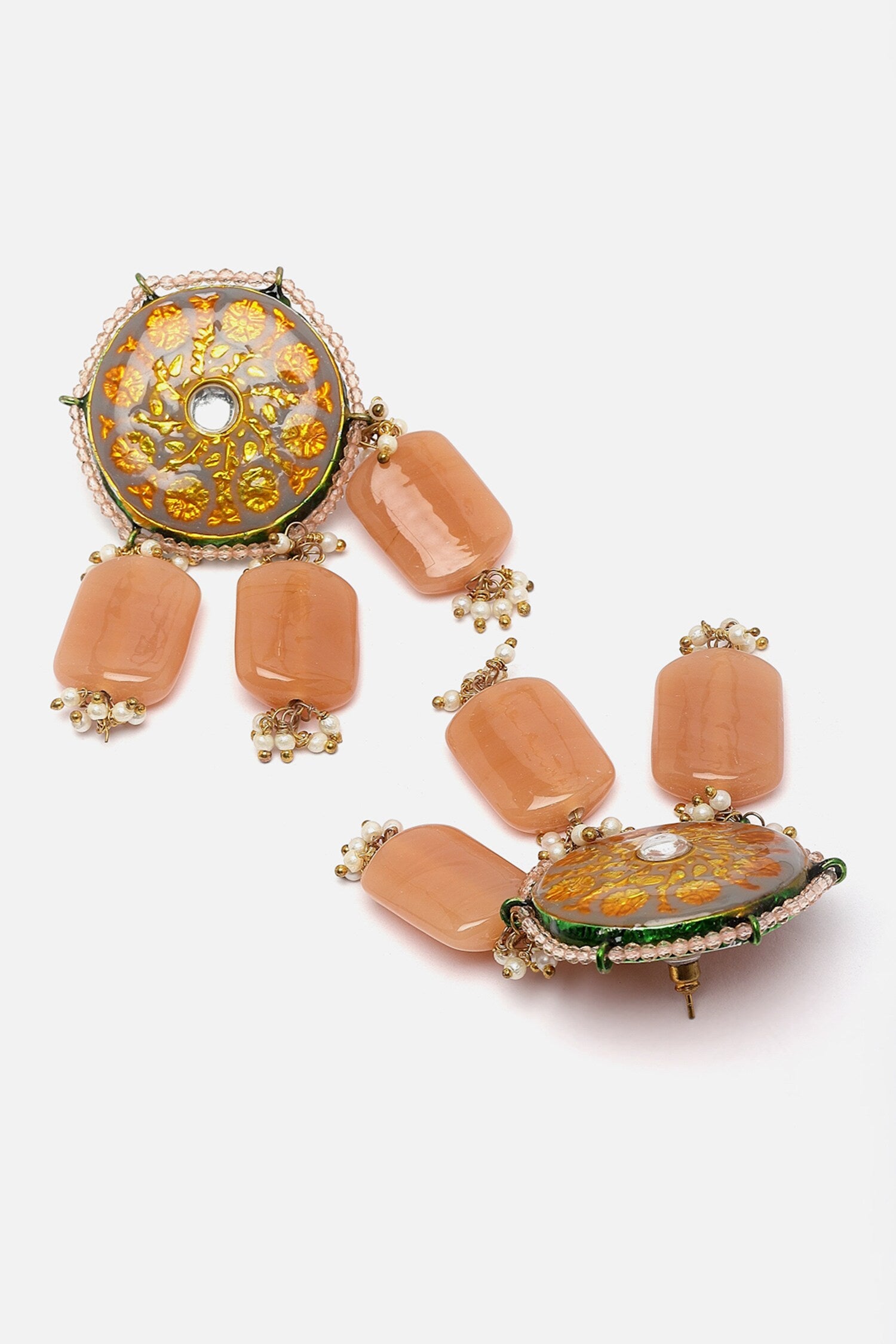 Stone Embellished Layered Pendant Necklace Set 