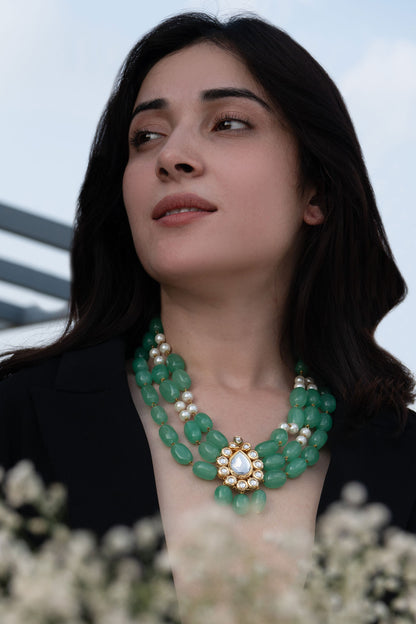Kundan Embellished Bead Necklace 