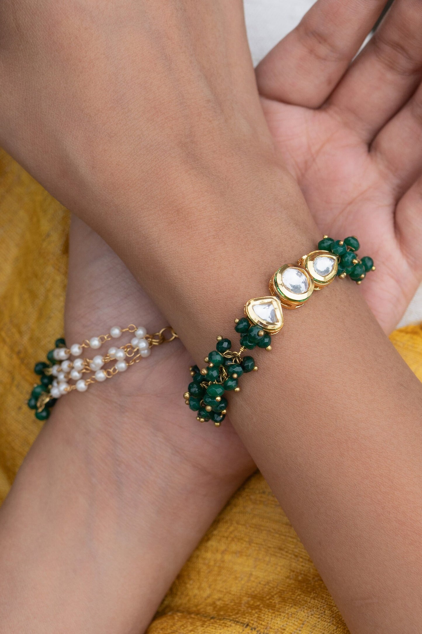 Kundan Embellished Bracelet - Single Pc 