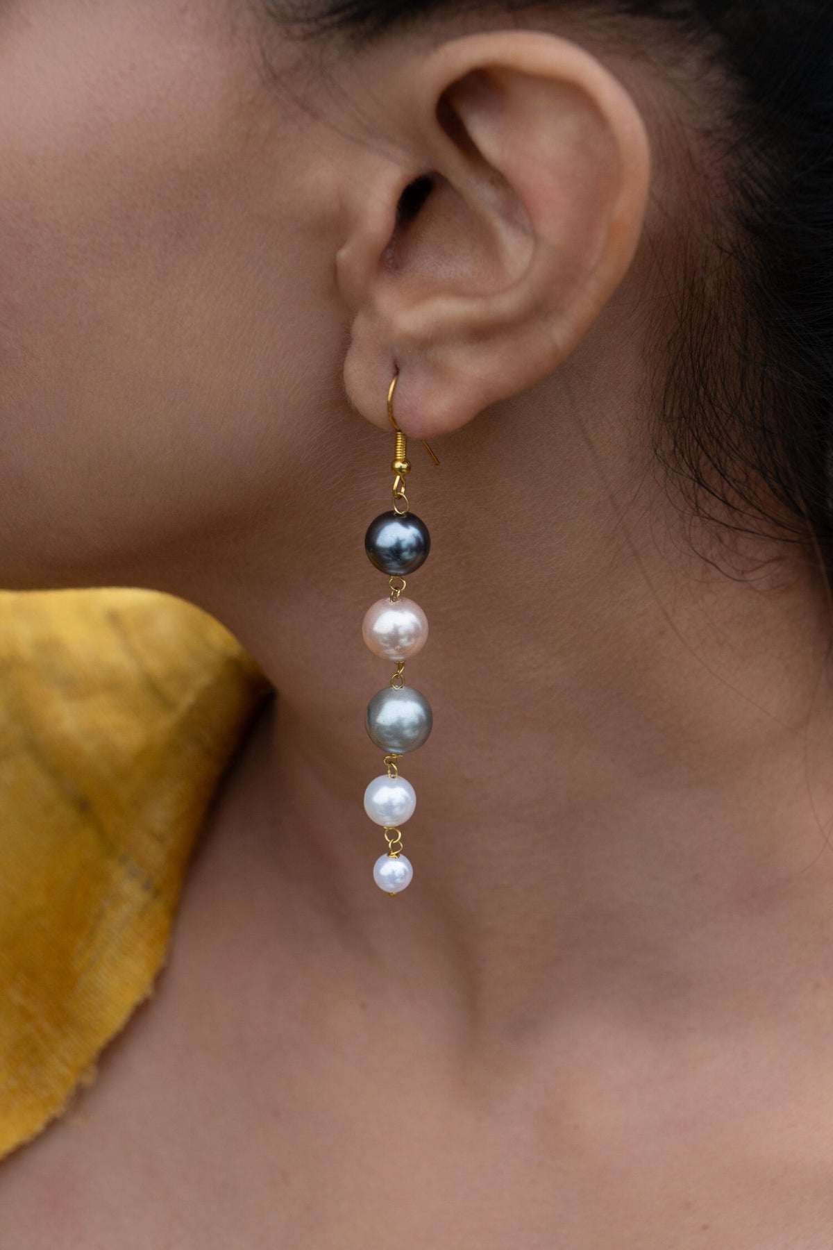 Pearl Embellished Dangler Earrings 
